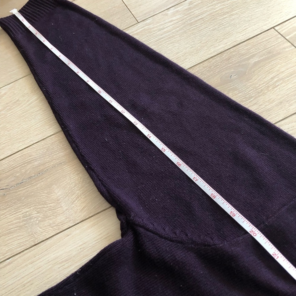 Max Fair Isle Jacquard Knit Side Slit Turtleneck Dress in Dark Purple Size L - Picture 9 of 9